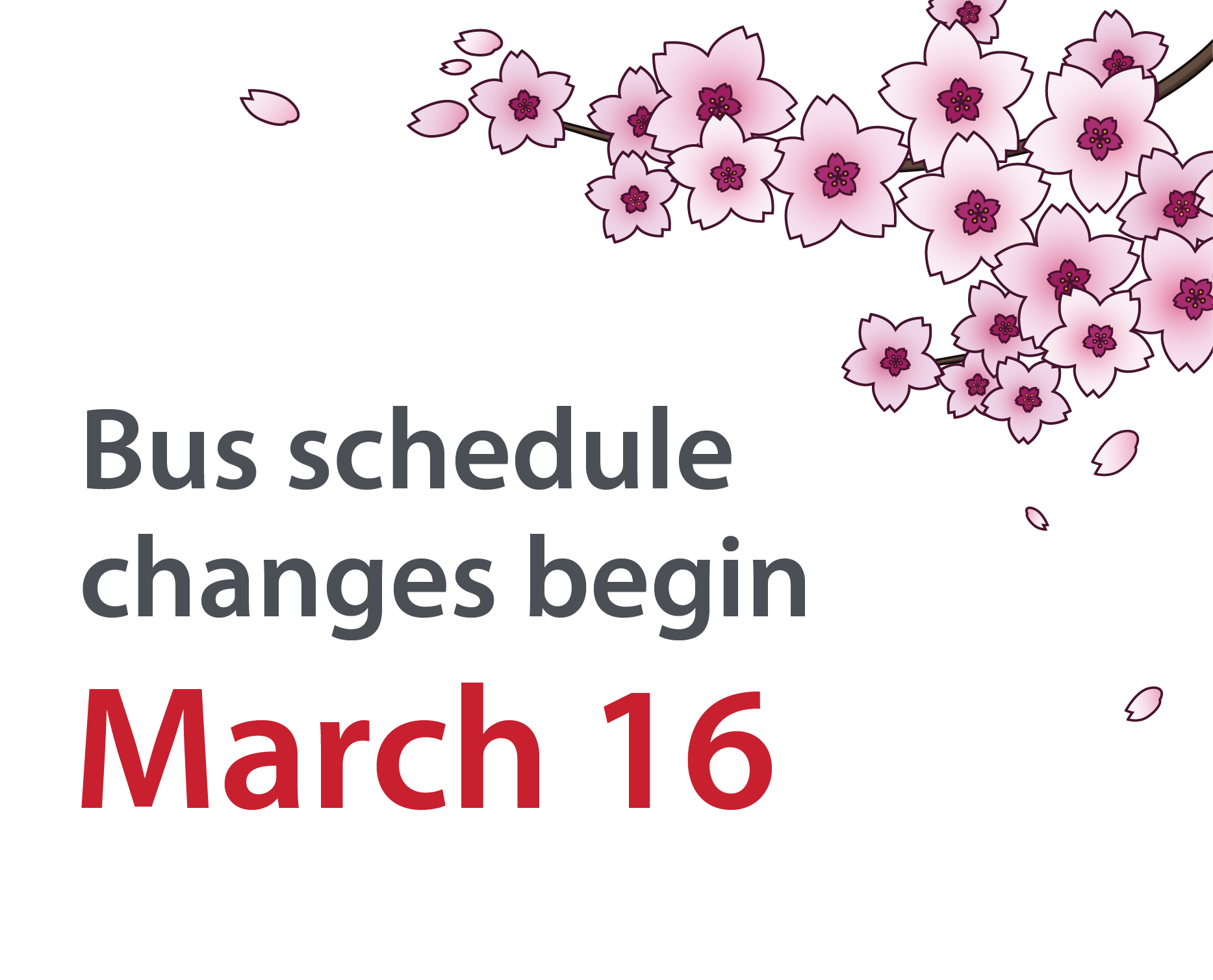 Spring service changes begin March 16