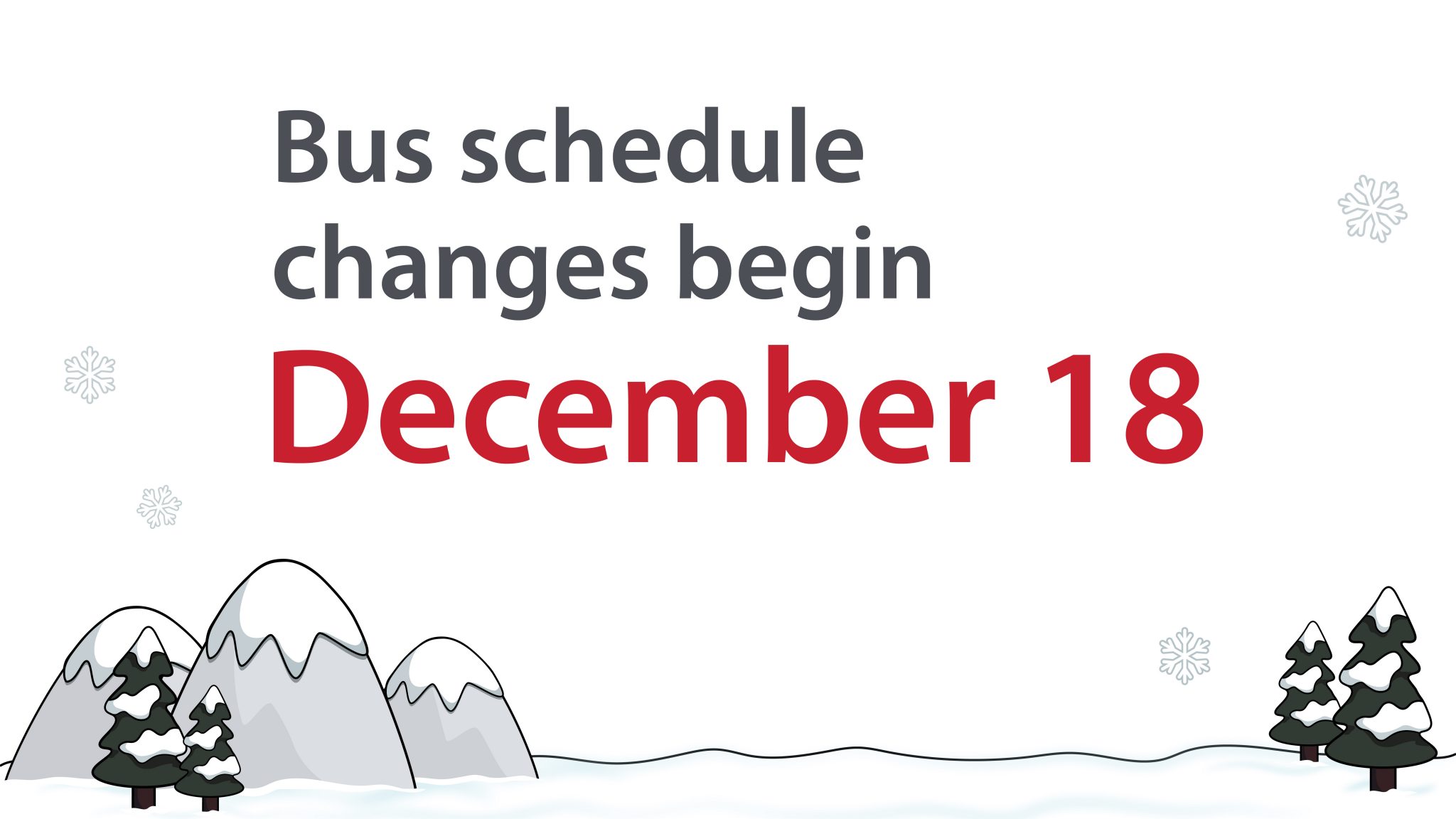 Winter service changes begin December 18